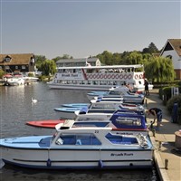 Wroxham boats moored